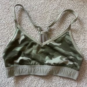 green PINK sports bra